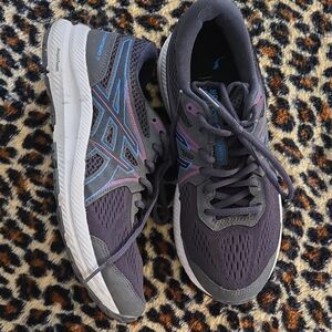 ASICS Women's Charcoal and Blue Sneakers